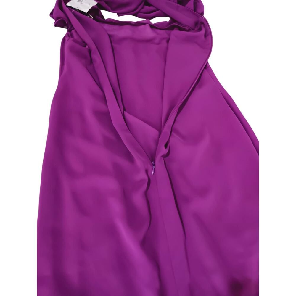 NEW RALPH LAUREN 4 Cape Sleeve Georgette Long Formal Dress Magenta Maxi Motherof - Picture 10 of 13